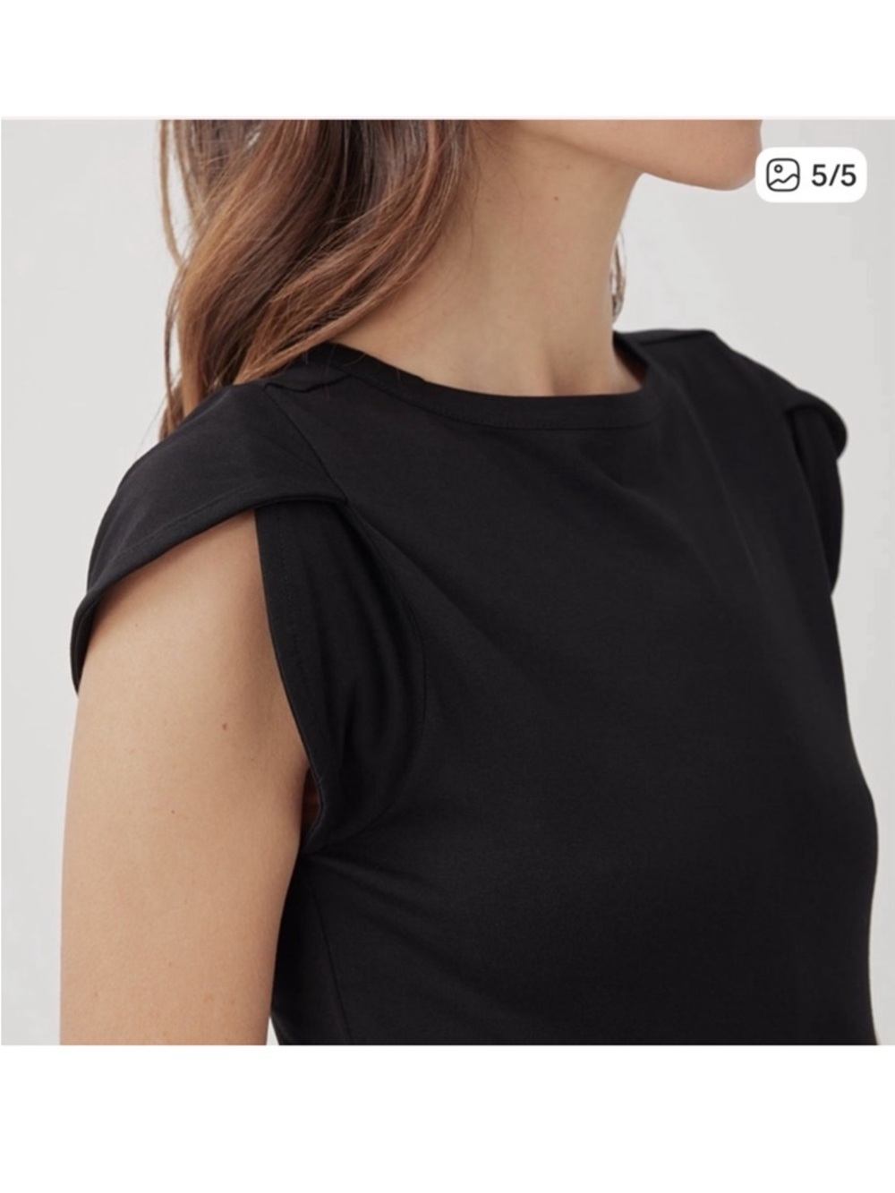 Pact Women's Black Organic Cotton Fit & Flare Petal Sleeve Dress Small - Picture 3 of 8